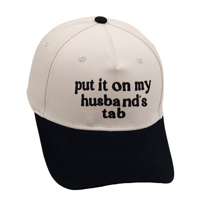 TWO TONE EMBROIDERY  WORD BASEBALL HAT CAP | 40HW730: TAN