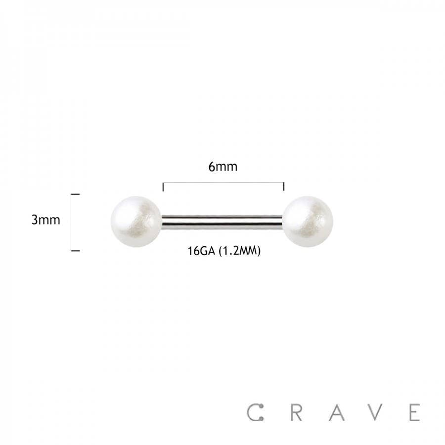 Pearl Coat Ball End Cartilage Barbell 