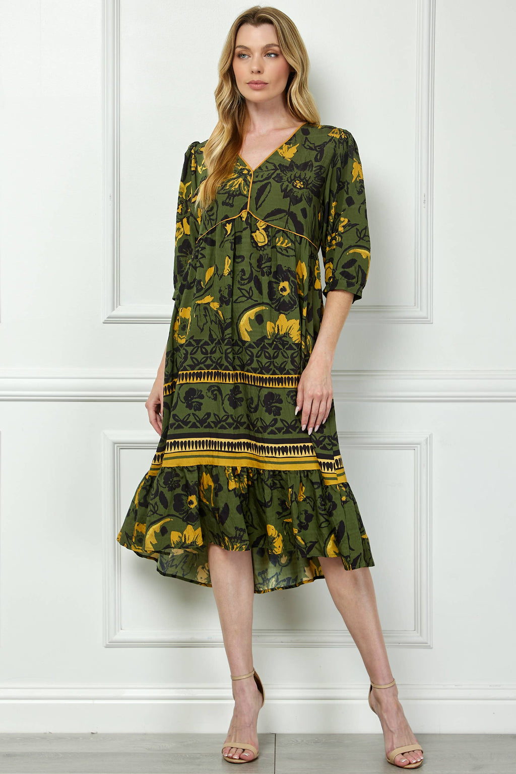 Boho Print Peasant Dress