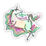 Believe in Yourself Rainbow Unicorn Sticker