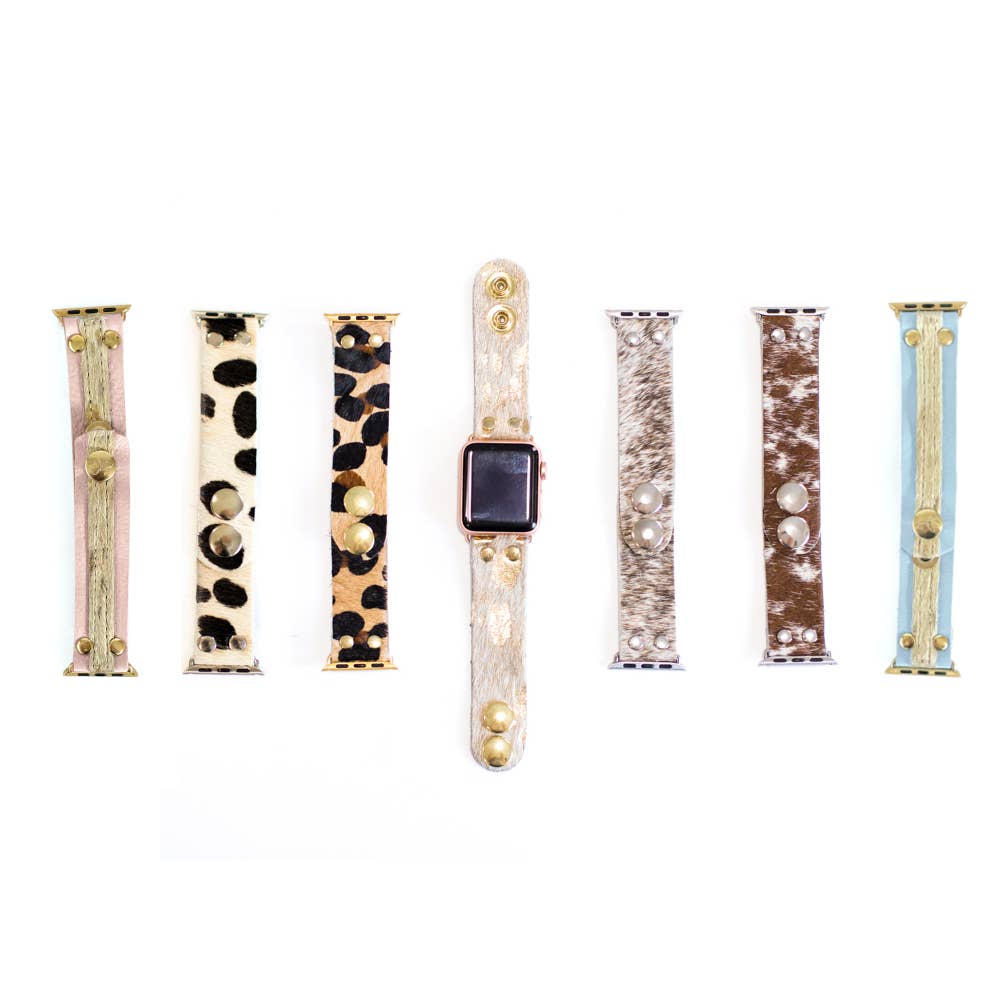 Apple Watch Band | Leather & Cowhide Fur Replacement Strap