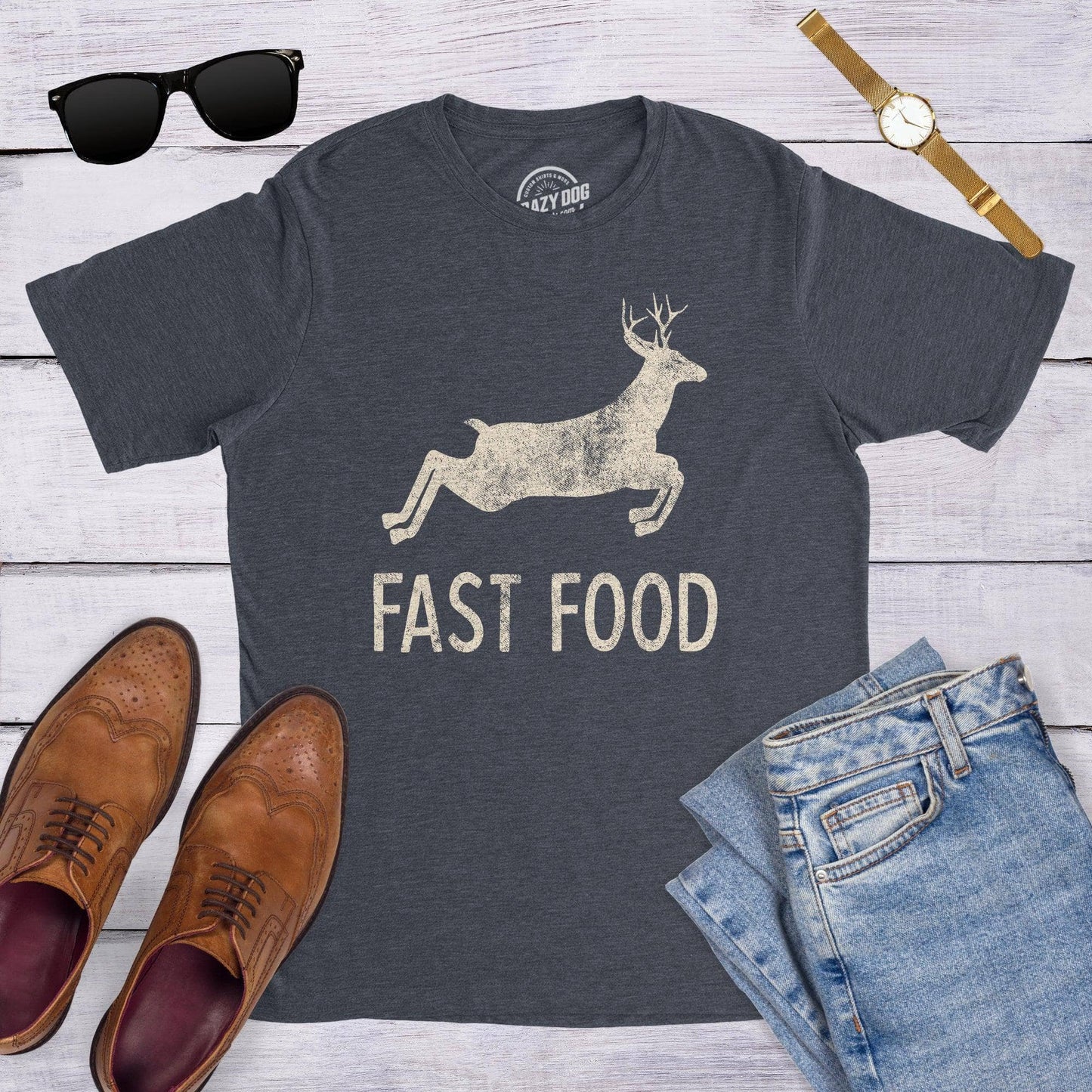 Fast Food Deer Mens Funny Hunting T-shirt