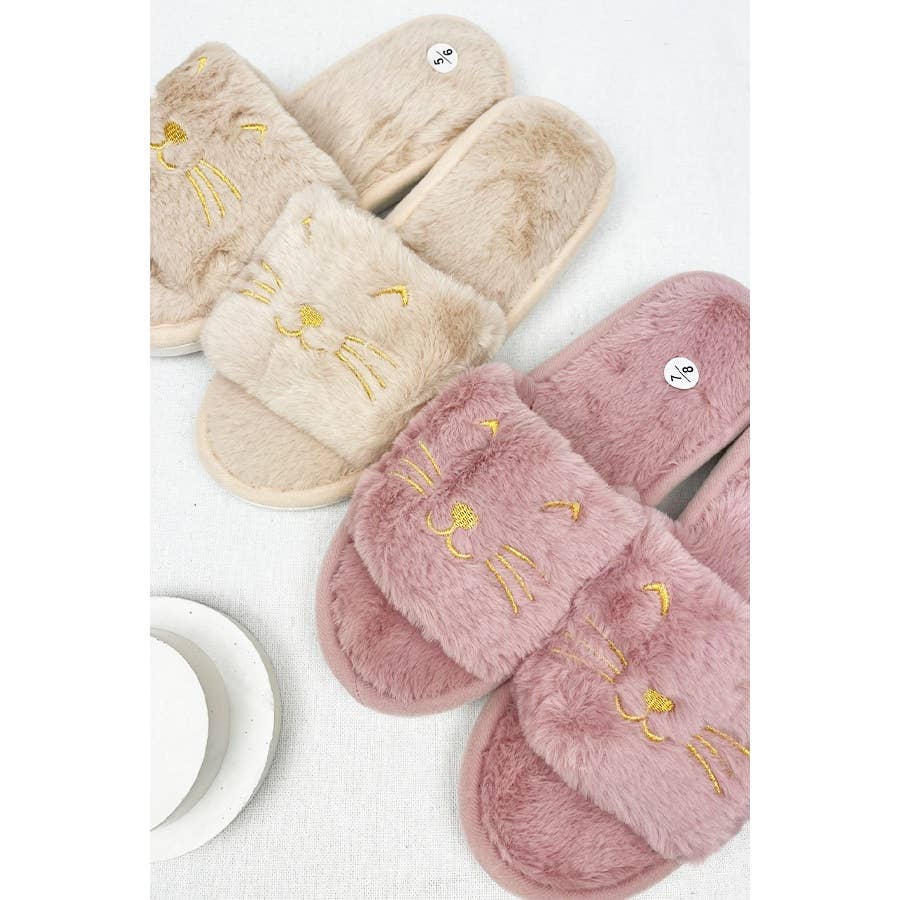 Meow Cozy Soft Indoor Open Toe Slipper