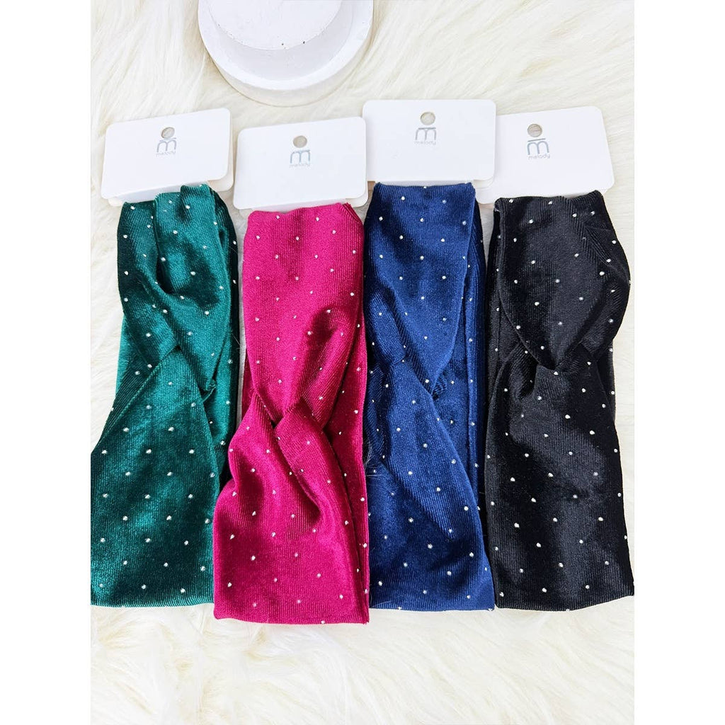 Stretch Velvet with stud Detail Headwrap