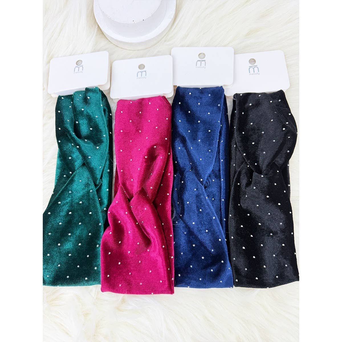 Stretch Velvet with stud Detail Headwrap