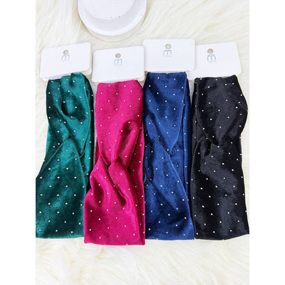 Stretch Velvet with stud Detail Headwrap