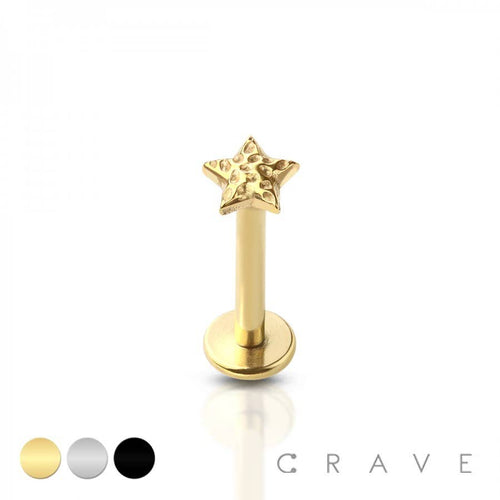 Hammered Star Top Labret