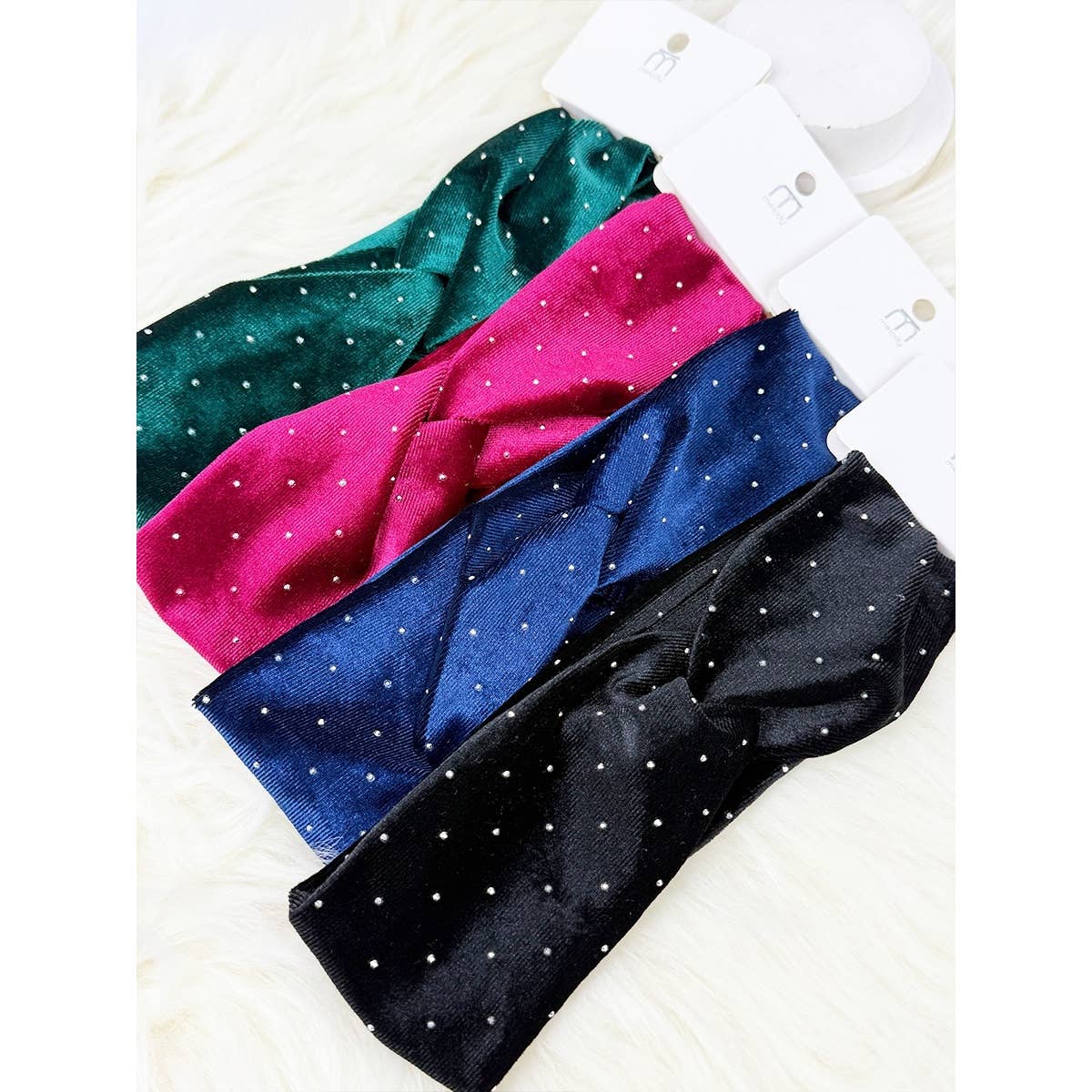 Stretch Velvet with stud Detail Headwrap