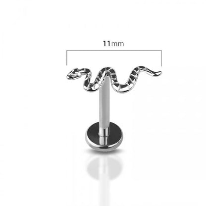 Titanium Threadless Push In Snake Labret