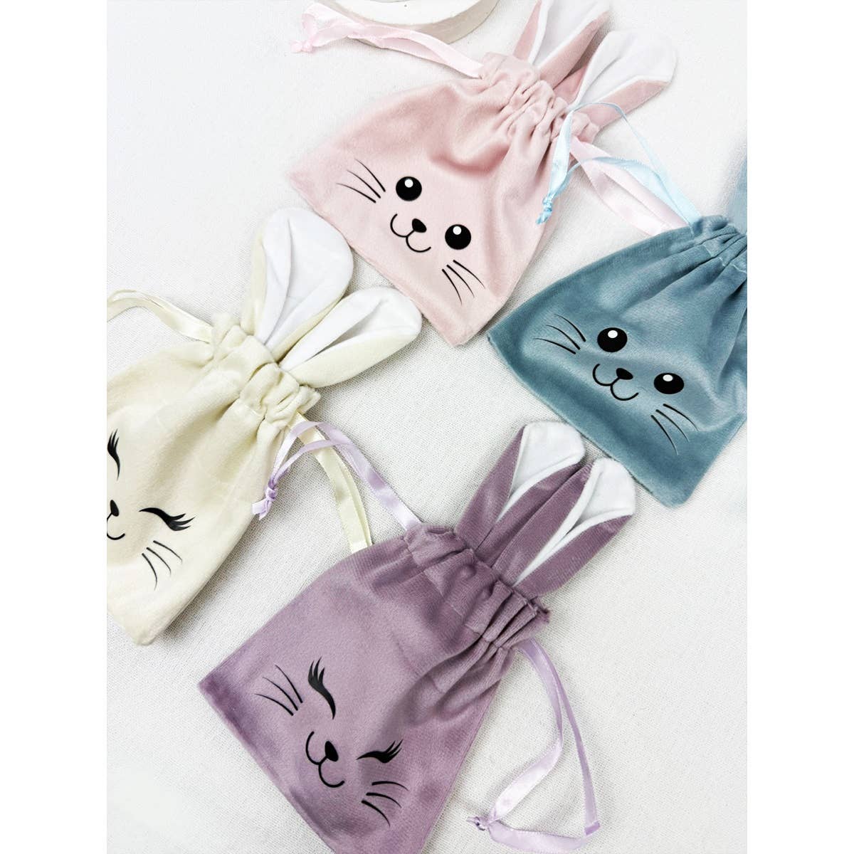 Bunny Ear Velvet Drawstring Gift Bags