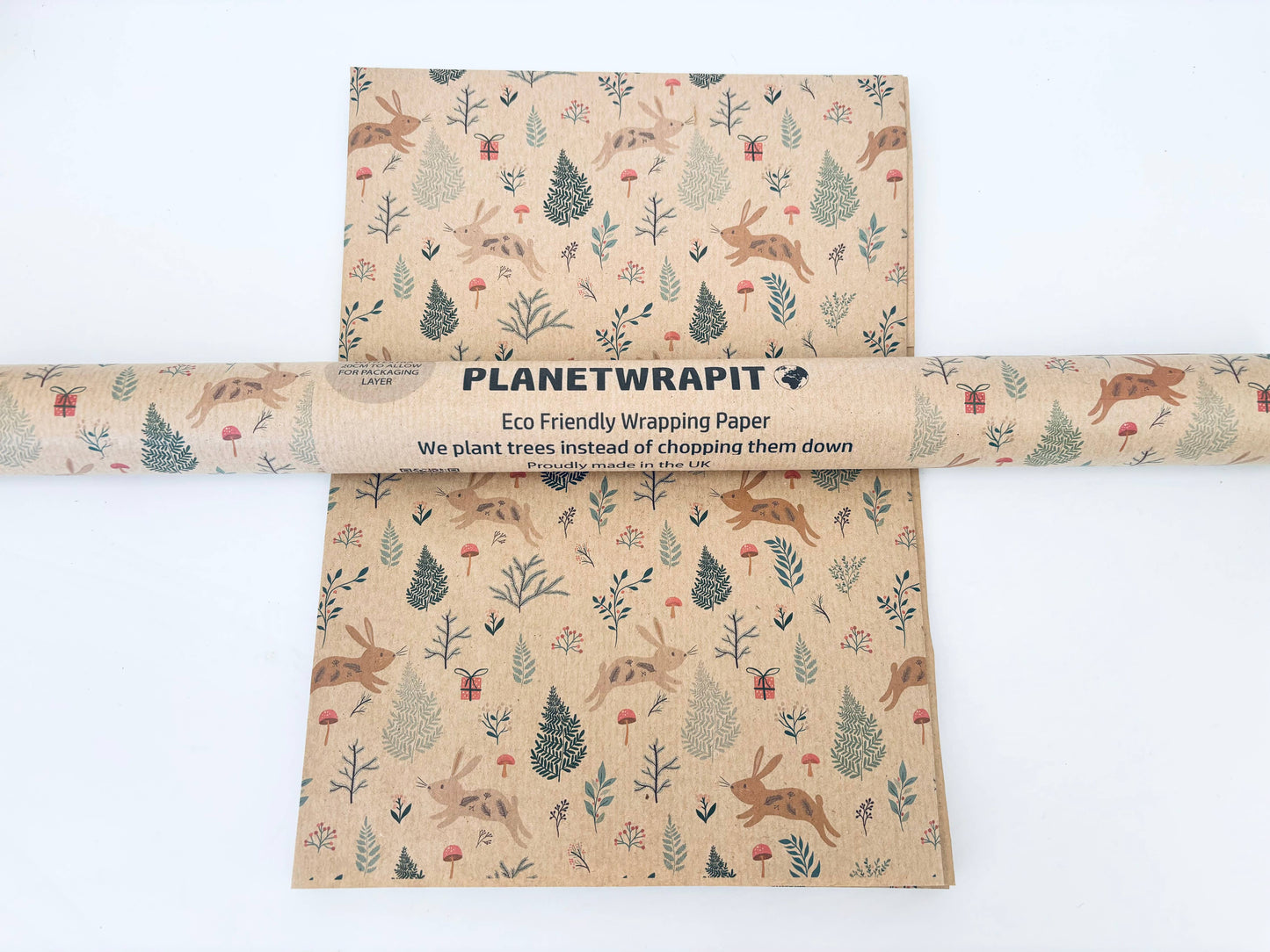 Winter Bunnies Recycled Eco Kraft Gift Wrapping Paper