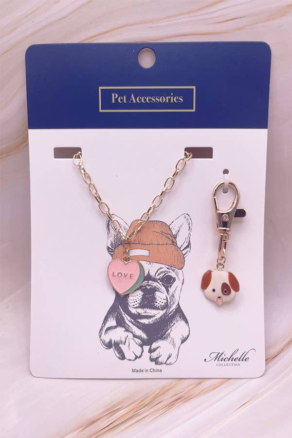 Love Pet Collar/Necklace and Keychain Set