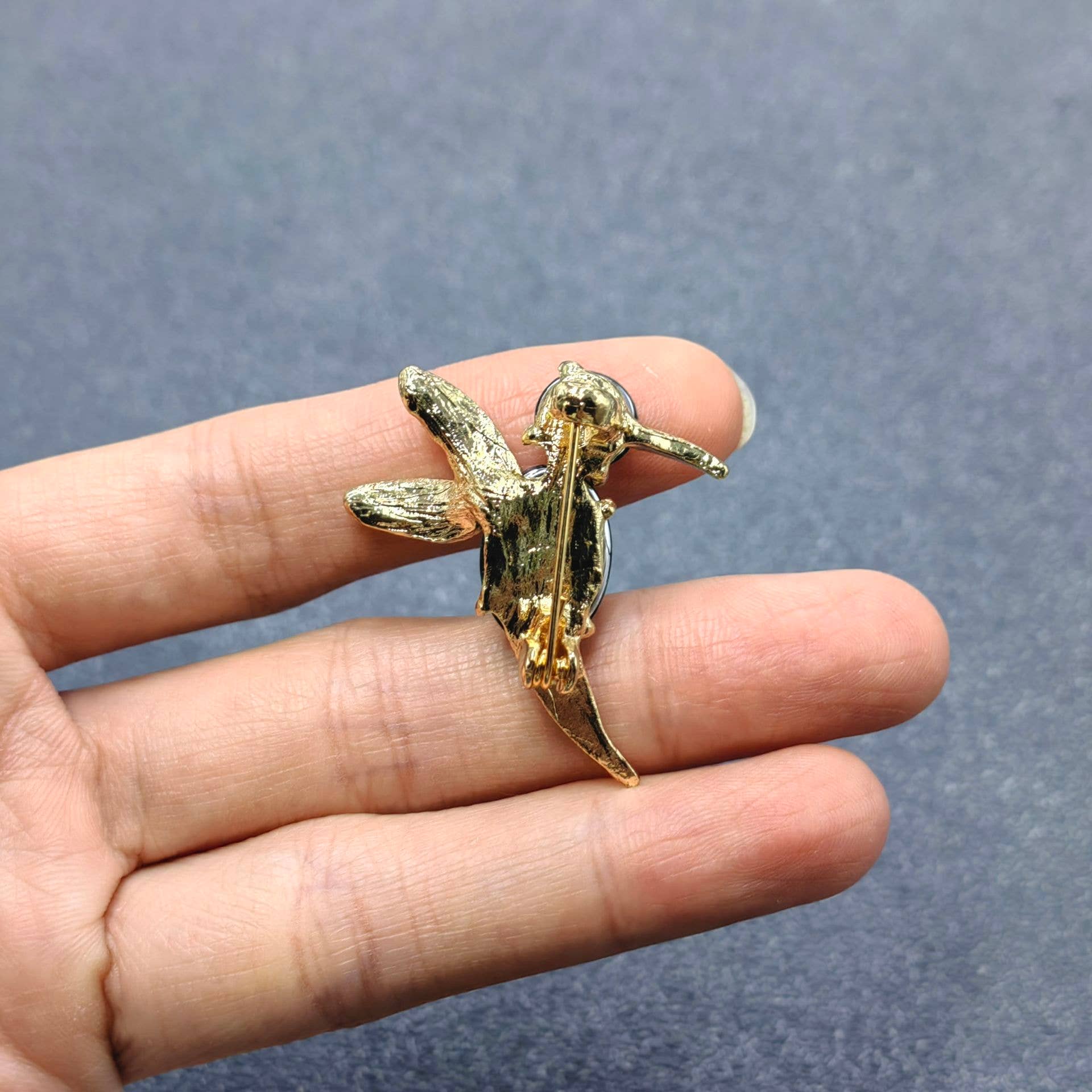 Emerald Hummingbird Crystal Brooch