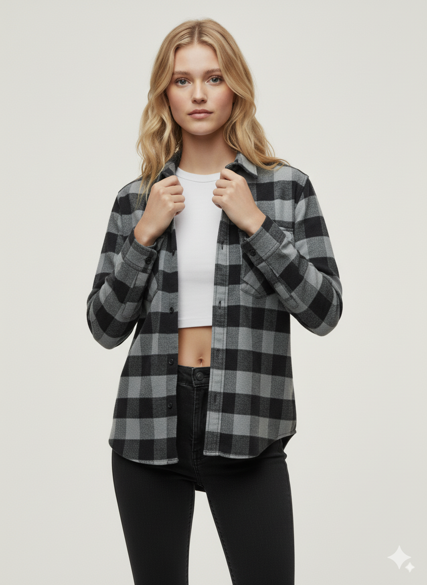 Flannel Long Sleeve Buffalo Plaid Shirt