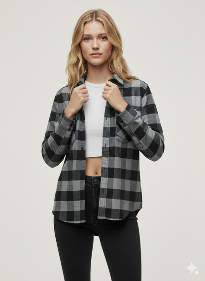 Flannel Long Sleeve Buffalo Plaid Shirt