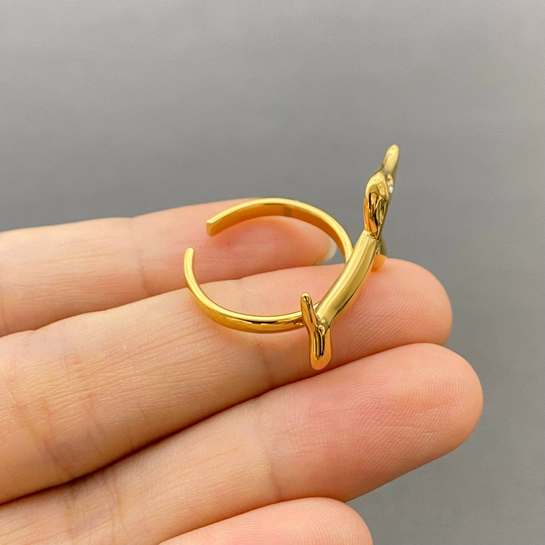 18K Gold Plated Dachshund Adjustable Ring