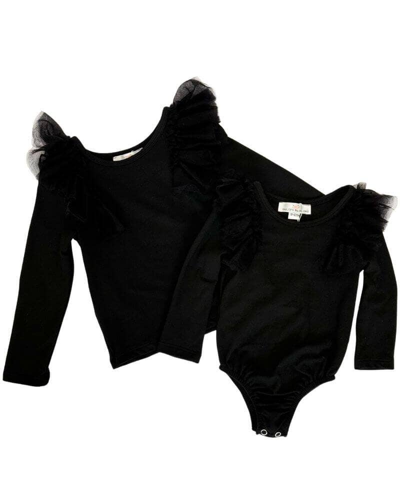 Girls June Ruffle Shoulder Top Bodysuit