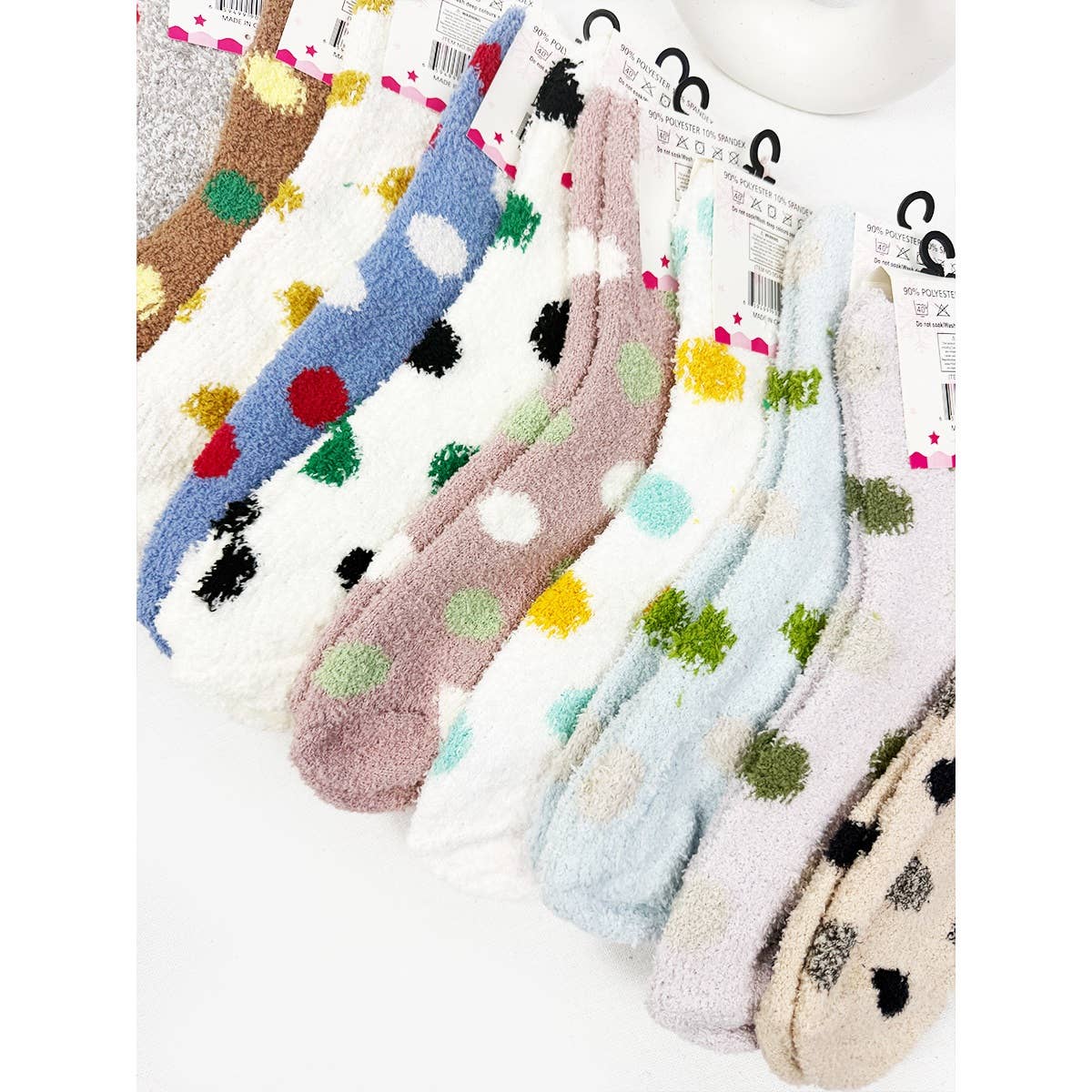 Polka Dot Winter Fuzzy Socks