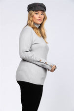 Rib Stitch Pullover Plus Size Sweater