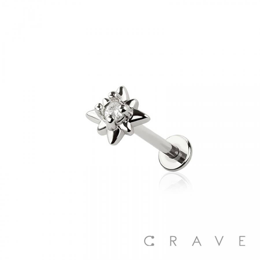 Starburst Top Threadless Push In Labret 