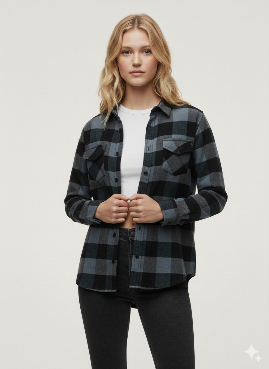 Flannel Long Sleeve Buffalo Plaid Shirt