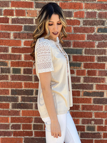 Don't Worry So Much Lace Top