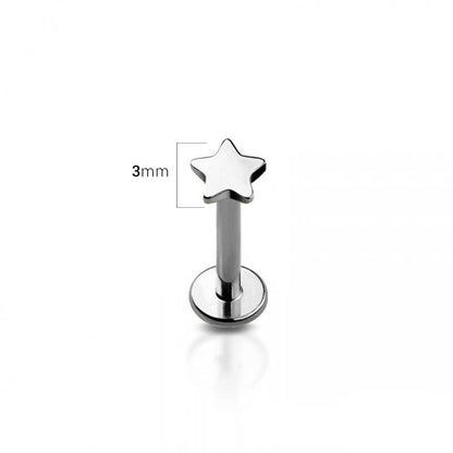 Titanium Threadless Push In Star Labret