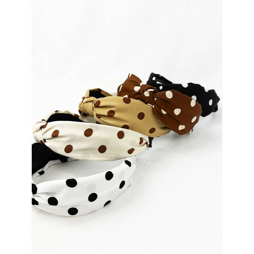 Neutral Tone Polka Dot Headband