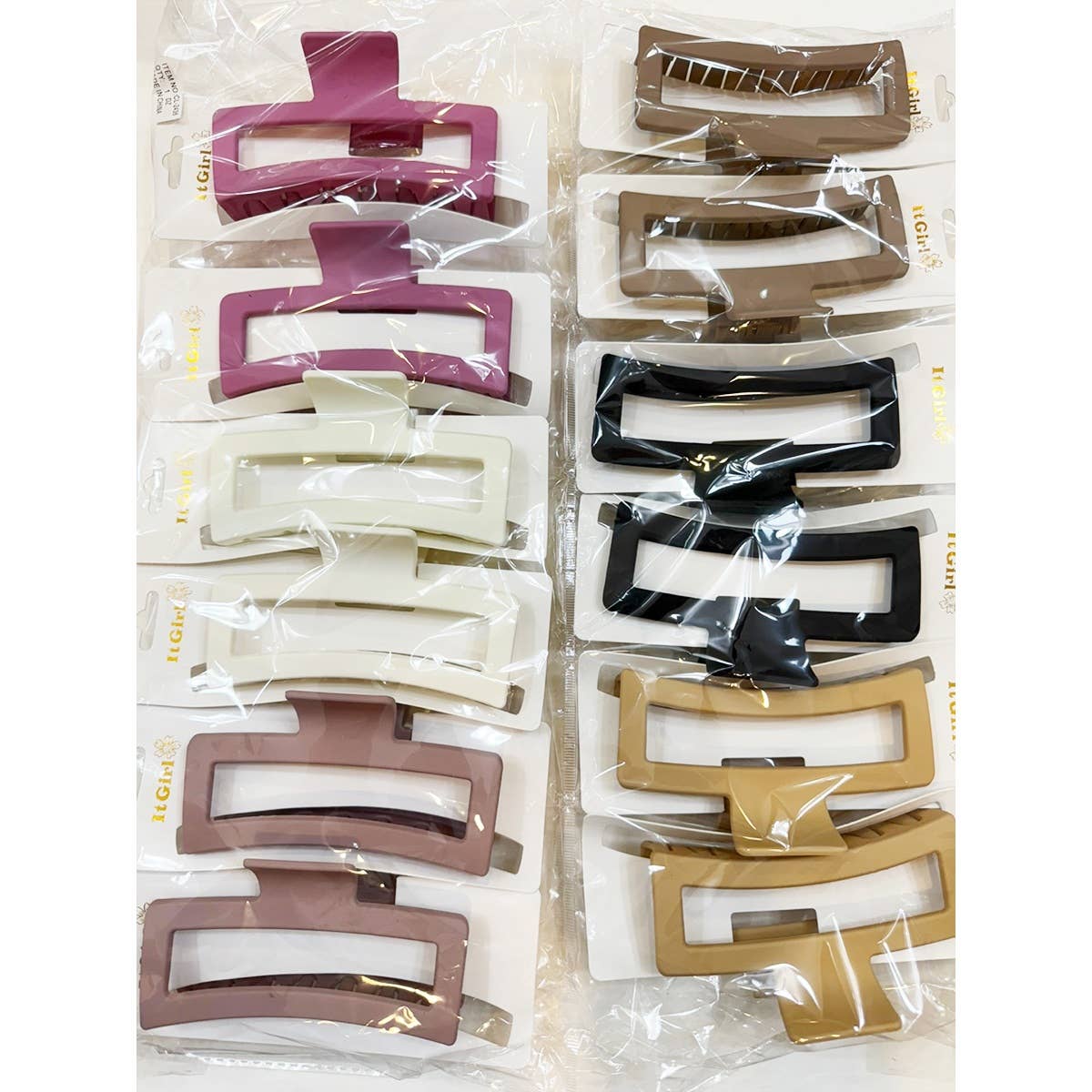 Jumbo Size Cut Out Rectangle Hair Claw Clip