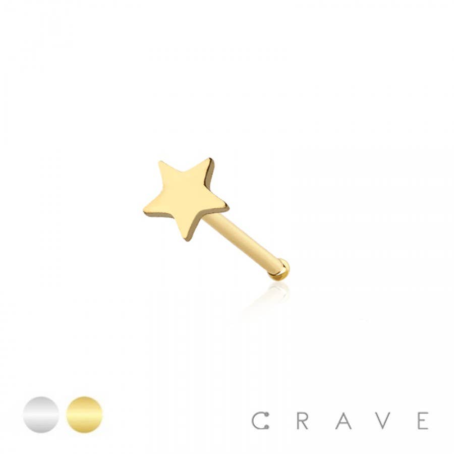 Star Flat Head Nose Bone