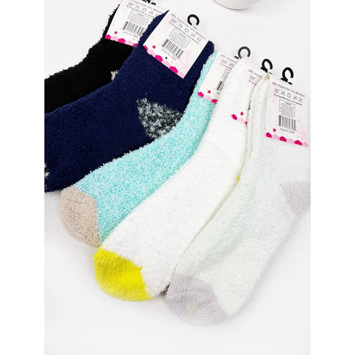 Winter Fuzzy Two Tone Cabin Socks