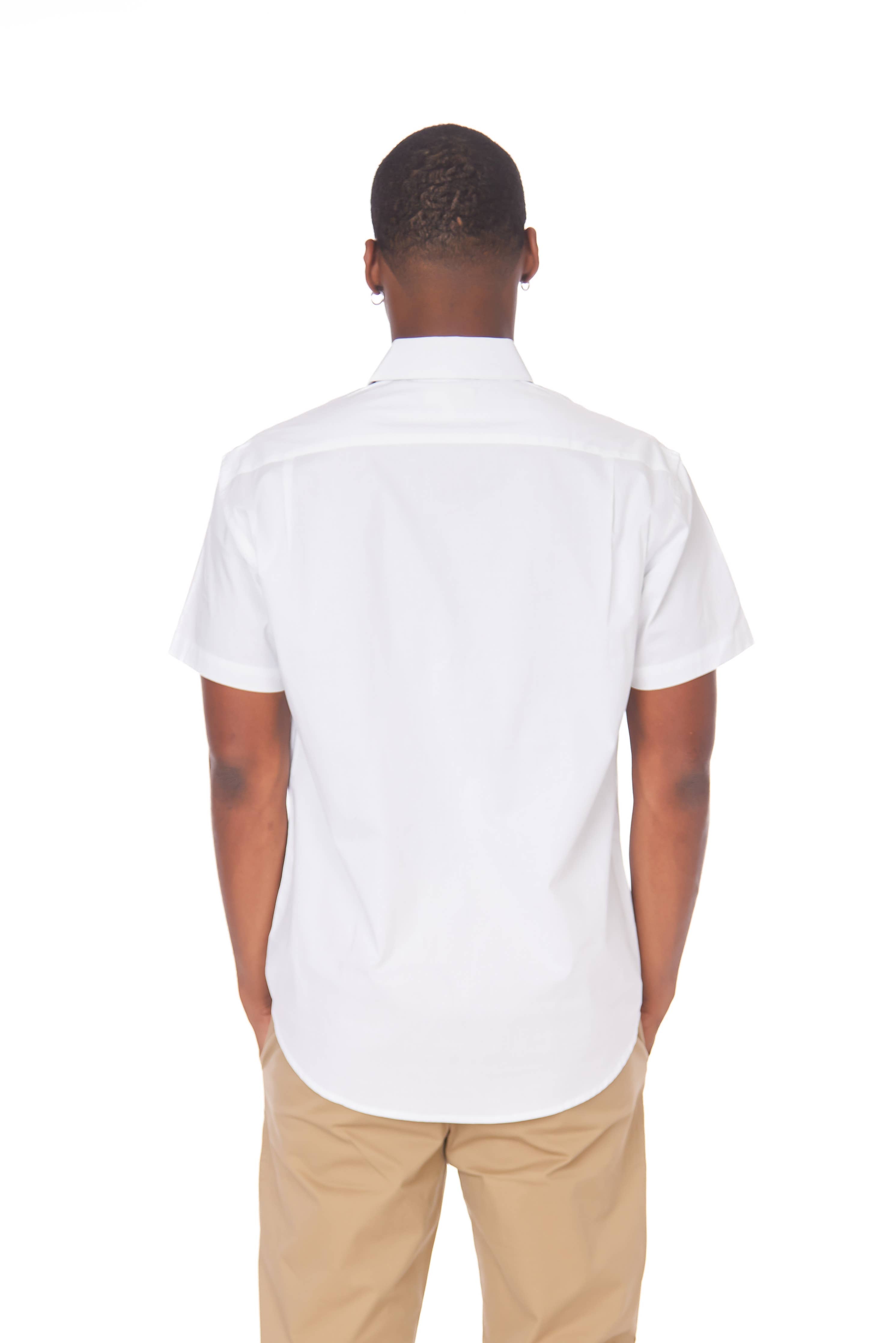 Men's Cotton Stretch SS Solid Shirt