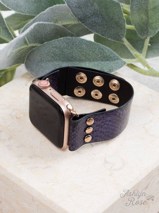 Snake, Rattle, & Roll Leather Smart Watch Band