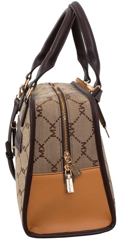 Max Studio Signature Print Jacquard Satchel Bag