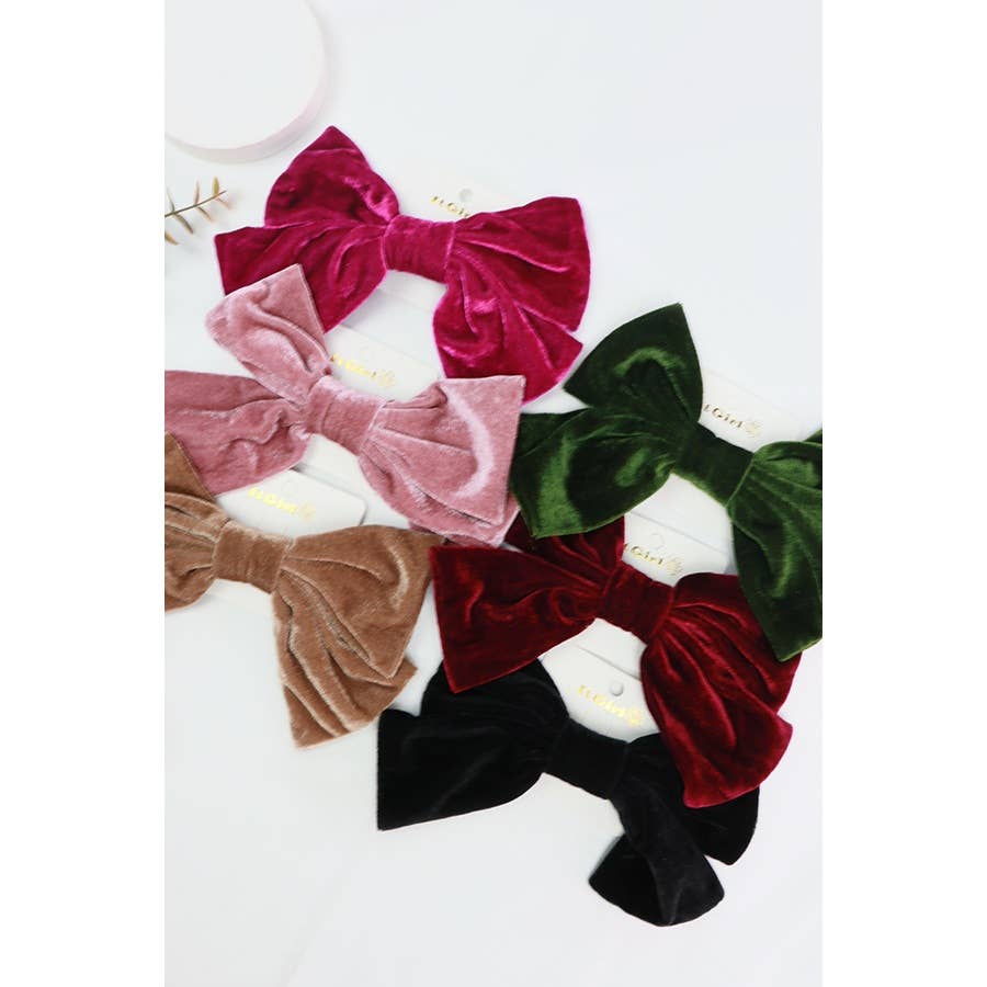 Large Velvet Bow Hair Clips