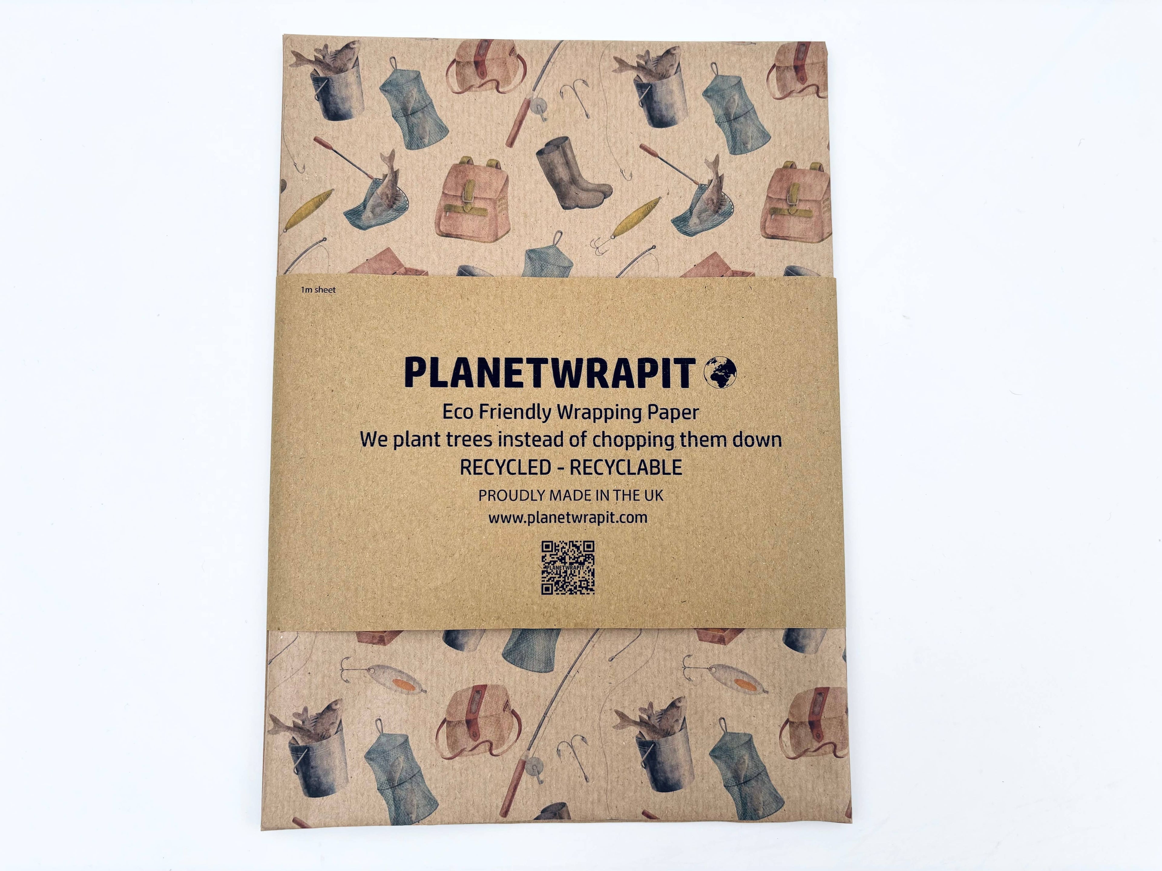 Fishing Recycled Kraft Wrapping Paper Gift Wrap Fathers Day