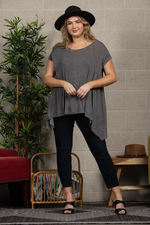 Oversize Asymmetric Hem Plus Size Knit Top