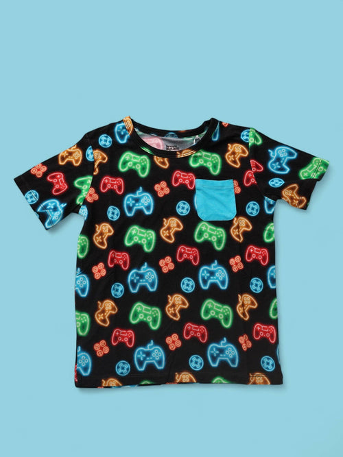 Boys Gamer Glow Dream Pocket Tshirt