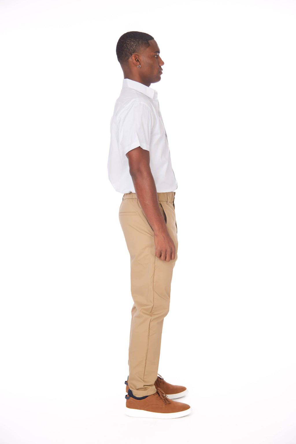 Men's Cotton Stretch SS Solid Shirt