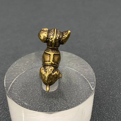 Small Brass Puppy Crafts Desktop Figurine
