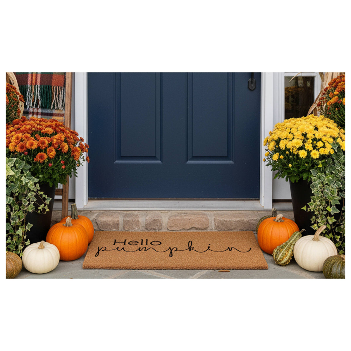 Hello Pumpkin Fall Doormat: 24 x 48