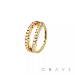 Double CZ Line Hoop Nose Ring