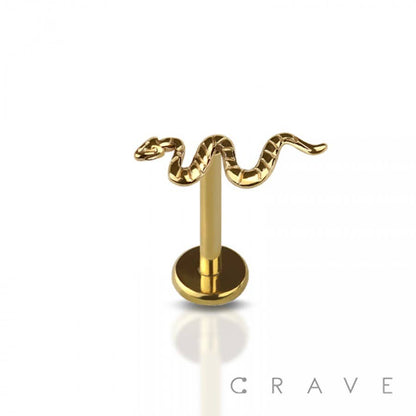 Titanium Threadless Push In Snake Labret