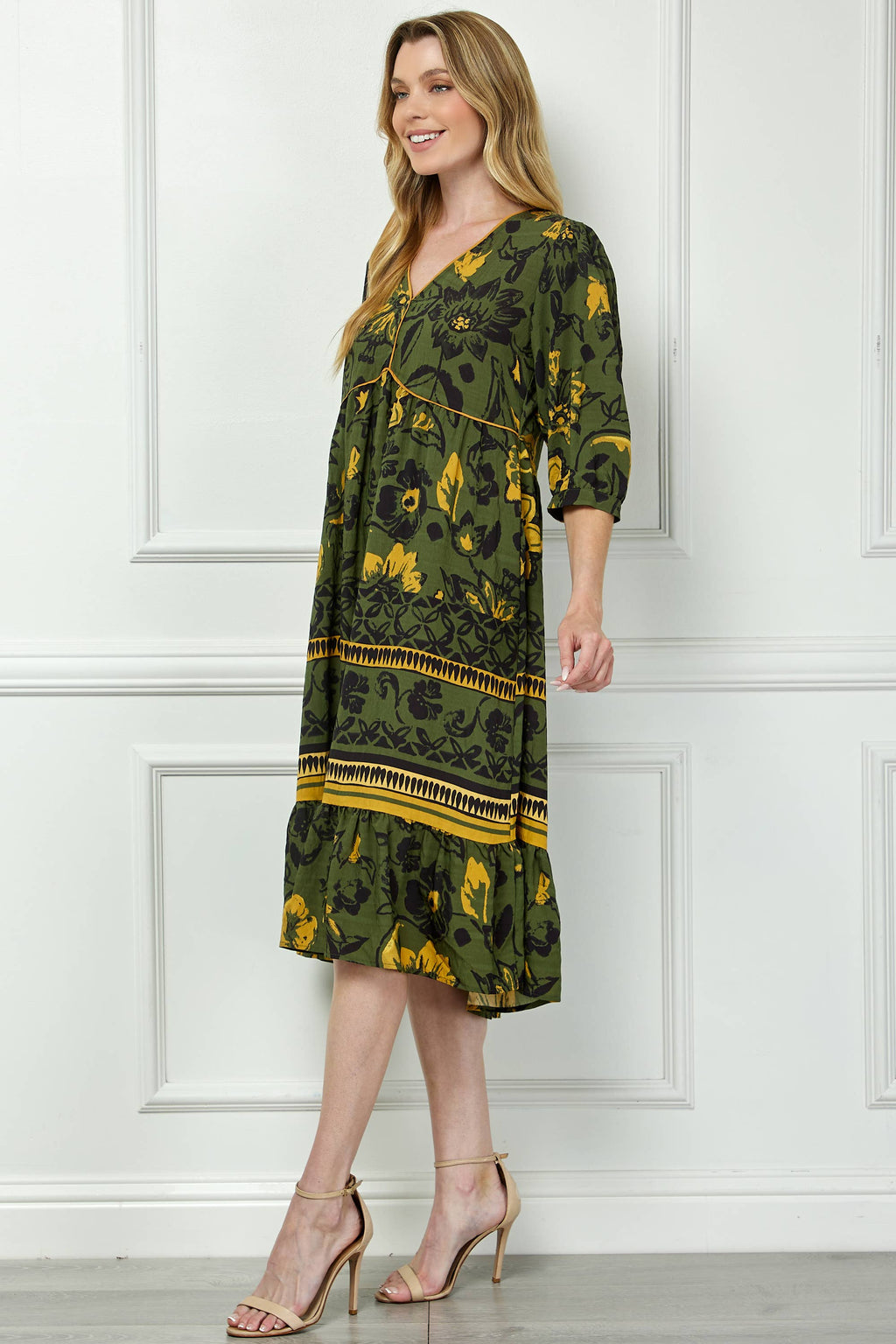 Boho Print Peasant Dress