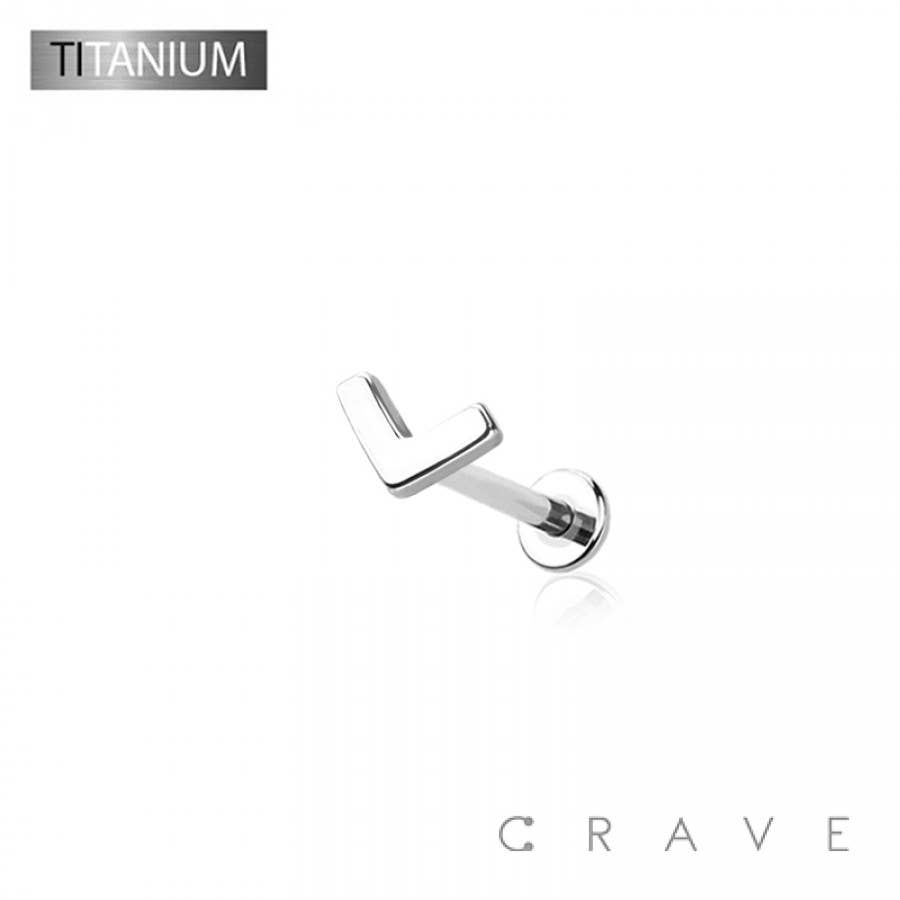 Chevron Titanium Threadless Push In Labret Set