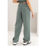 High Waist Wide Leg Drawstring Pants