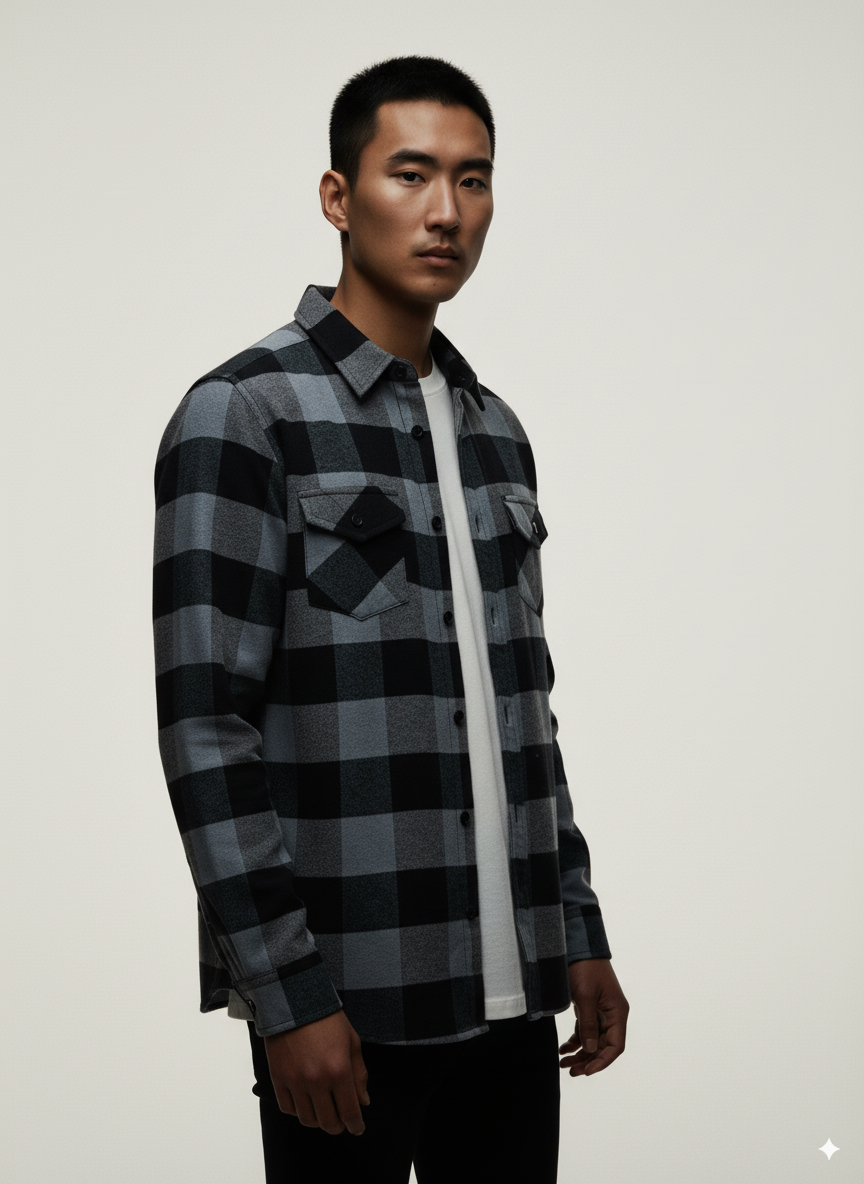 Flannel Long Sleeve Buffalo Plaid Shirt