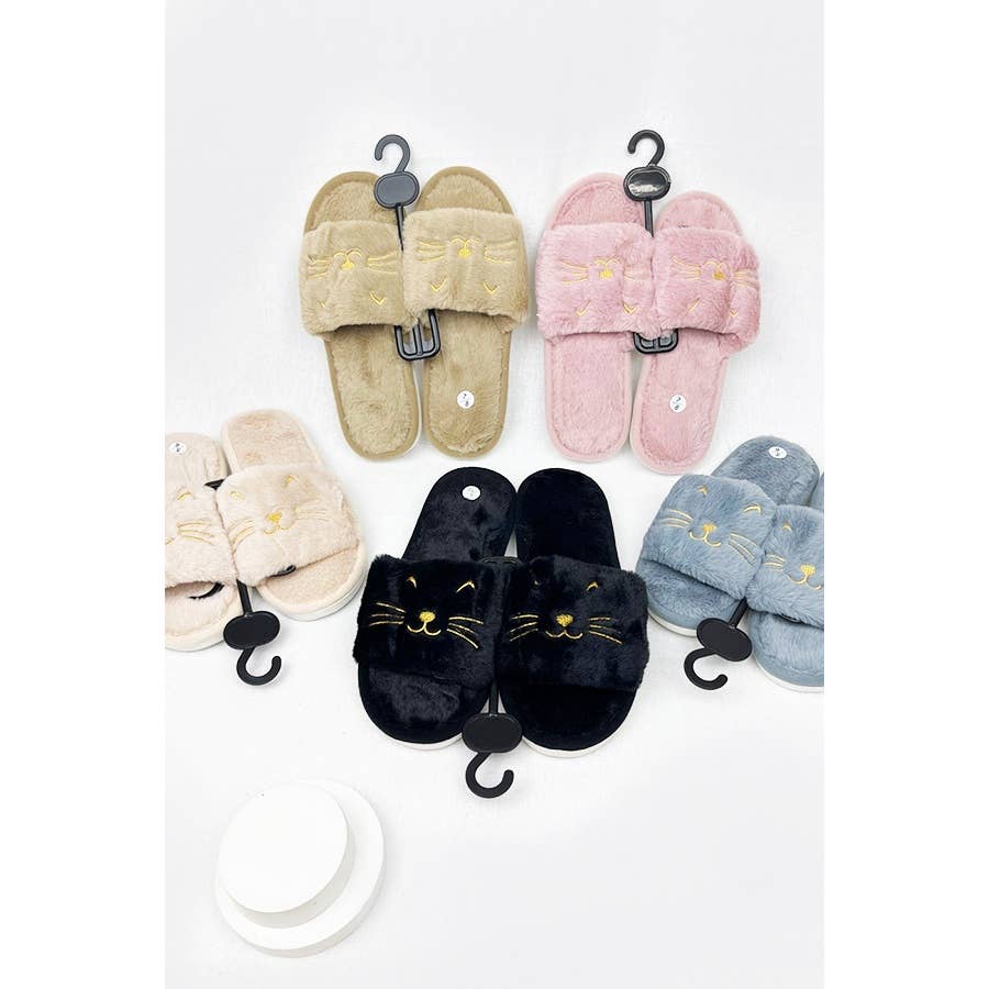 Meow Cozy Soft Indoor Open Toe Slipper