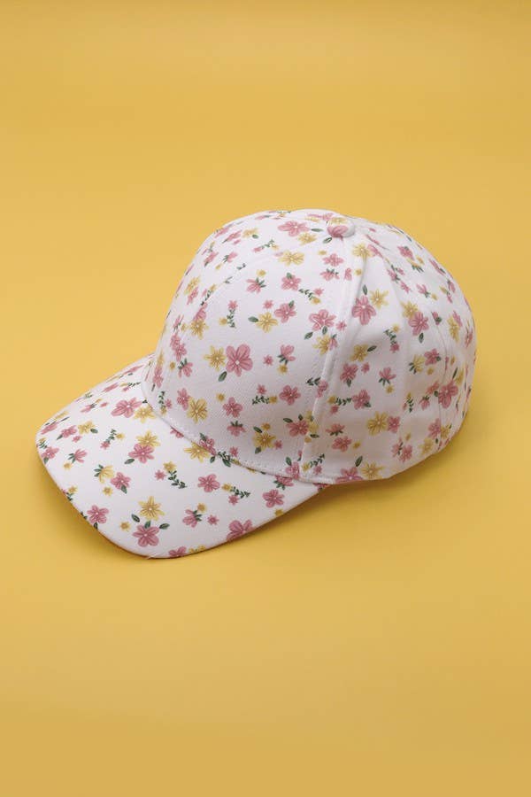 FLORAL CASUAL BASEBALL CAP | 40HW716: Black