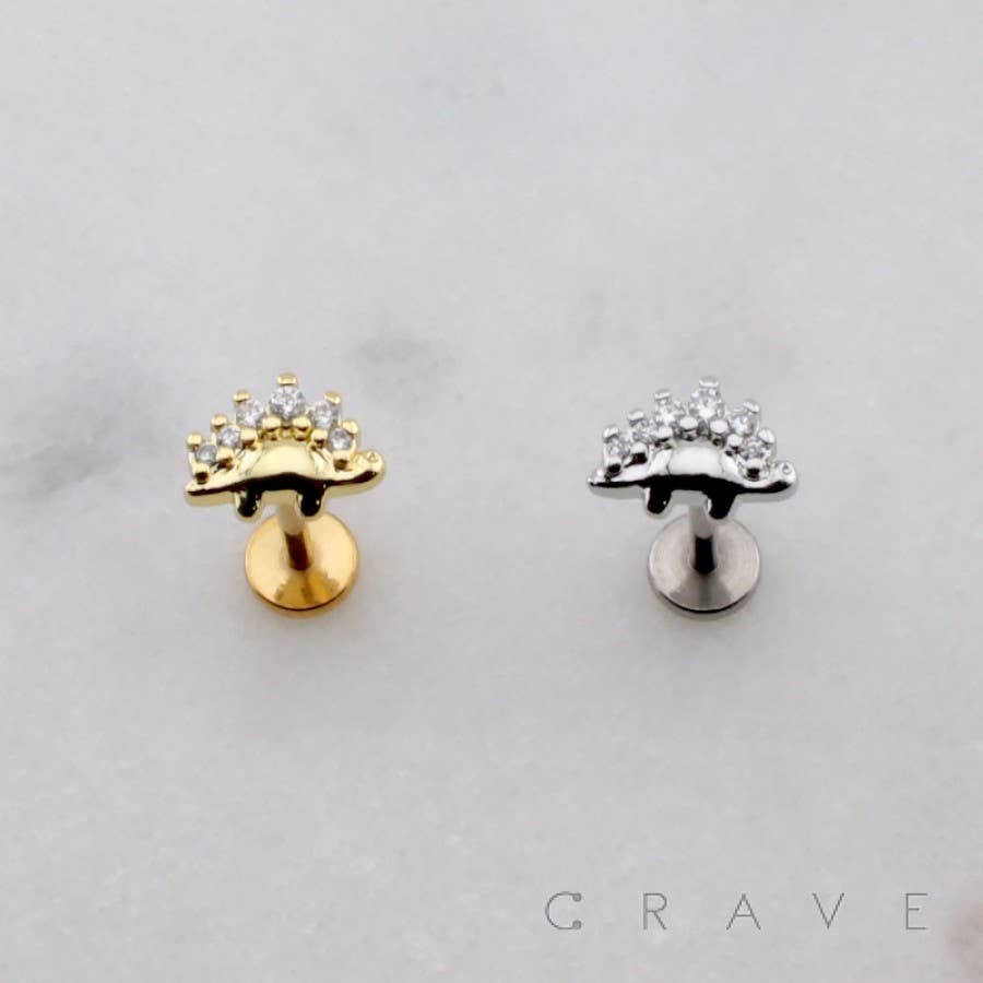 MULTI MARQUISE TRINITY CZ THREADLESS (PUSH IN) 316L SURGICAL (Copy): GOLD-6mm